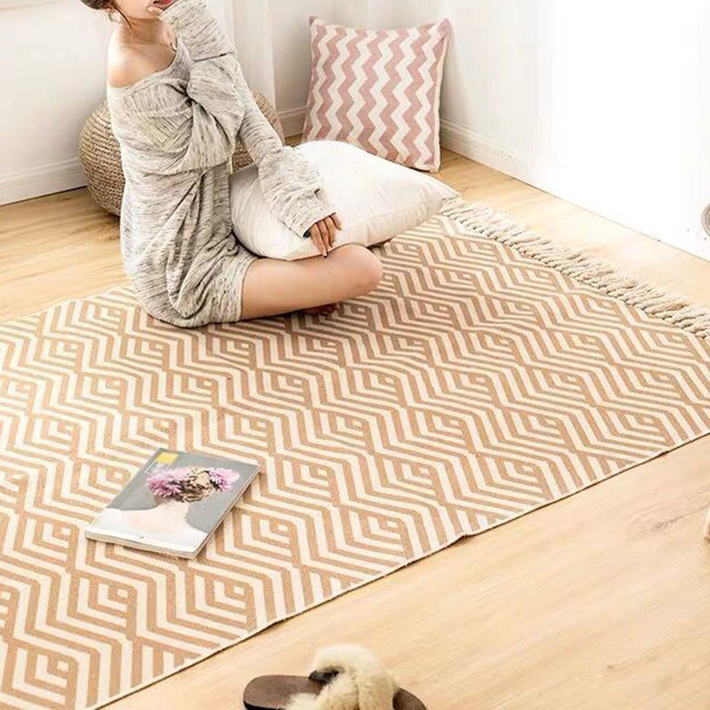 Multi-Color Bedroom Rug Western Geometric Printed Area Carpet Cotton Easy Care Pet Friendly Indoor Rug Dark Yellow 3'11" x 5'7" Clearhalo 'Area Rug' 'Rugs' 'Southwestern' Rug' 2480576