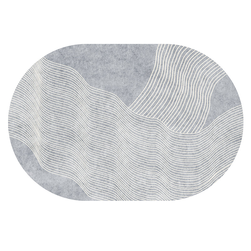 Minimalist Stripe Printed Rug Multi-Color Cotton Blend Area Carpet Non-Slip Backing Pet Friendly Indoor Rug for Decoration Grey Clearhalo 'Area Rug' 'Rug' 2480591