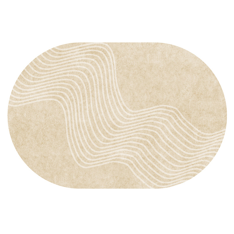 Minimalist Stripe Printed Rug Multi-Color Cotton Blend Area Carpet Non-Slip Backing Pet Friendly Indoor Rug for Decoration Dark Camel Clearhalo 'Area Rug' 'Rug' 2480595