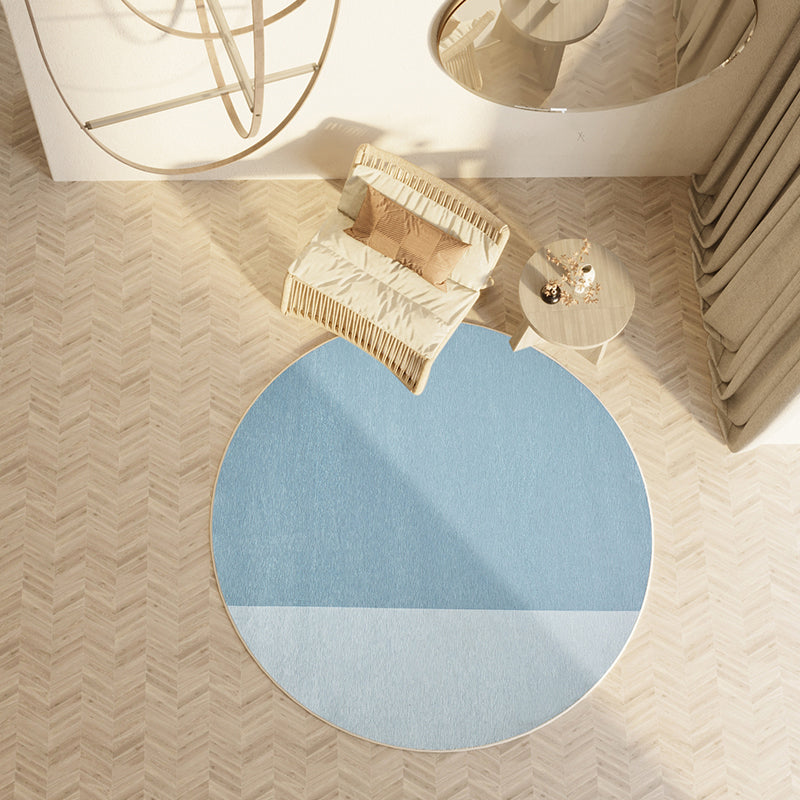 Nordic Solid Color Rug Multi-Color Cotton Blend Area Rug Non-Slip Easy Care Washable Indoor Rug for Decoration Blue Clearhalo 'Area Rug' 'Rug' 2480650