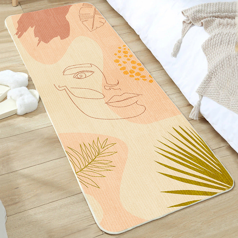 Cute Bedroom Rug Multi-Colored Cartoon Printed Indoor Rug Polyster Anti-Slip Backing Pet Friendly Area Carpet Beige Clearhalo 'Area Rug' 'Rug' 2480661