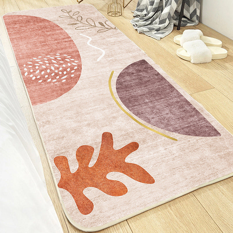 Cute Bedroom Rug Multi-Colored Cartoon Printed Indoor Rug Polyster Anti-Slip Backing Pet Friendly Area Carpet Light Pink Clearhalo 'Area Rug' 'Rug' 2480663