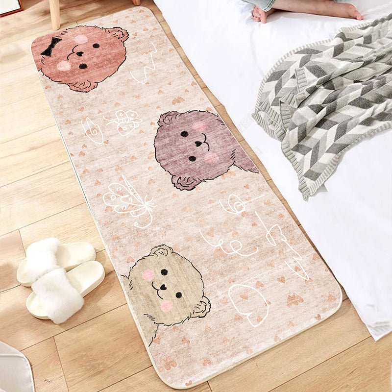 Cute Bedroom Rug Multi-Colored Cartoon Printed Indoor Rug Polyster Anti-Slip Backing Pet Friendly Area Carpet Nude Pink Clearhalo 'Area Rug' 'Rug' 2480667