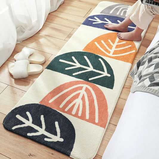 Multi-Colored Plant Printed Rug Lamb Wool Nordic Area Carpet Non-Slip Backing Pet Friendly Indoor Rug for Bedroom Clearhalo 'Area Rug' 'Modern' 'Rugs' Rug' 2480742