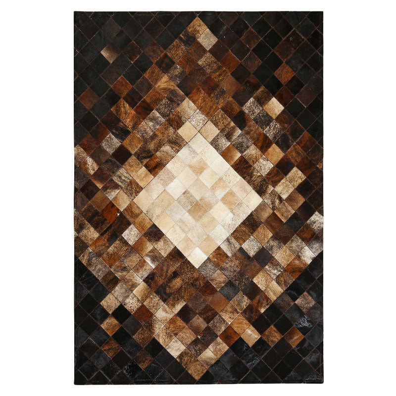 Novelty Geometric Pattern Rug Multicolored Cowhide Indoor Rug Anti-Slip Backng Easy Care Area Carpet for Decoration Brown Clearhalo 'Area Rug' 'Modern' 'Rugs' Rug' 2480800