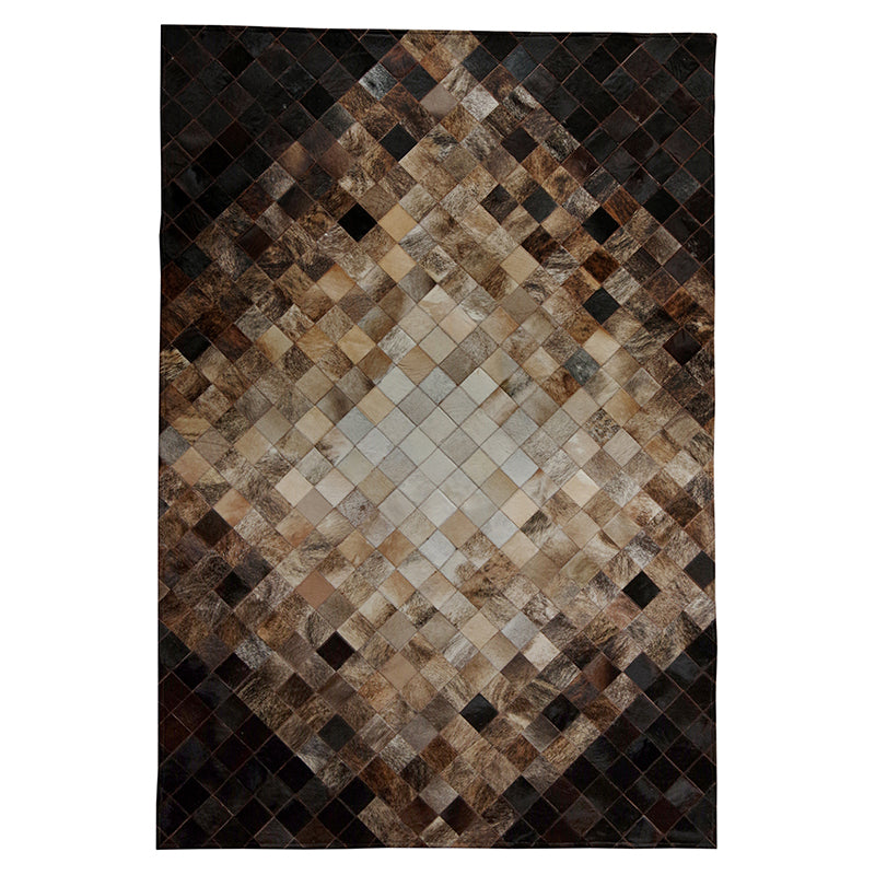 Novelty Geometric Pattern Rug Multicolored Cowhide Indoor Rug Anti-Slip Backng Easy Care Area Carpet for Decoration Dark Brown Clearhalo 'Area Rug' 'Modern' 'Rugs' Rug' 2480804