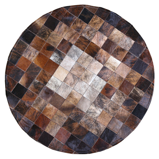 Brown Plaid Patterned Rug Cowhide Scandinavian Area Carpet Non-Slip Backing Pet Friendly Indoor Rug for Decor Clearhalo 'Area Rug' 'Modern' 'Rugs' Rug' 2480810