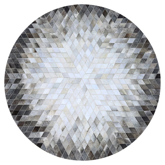 Gray-White Living Room Nordic Geometric Pattern Indoor Rug Cowhide Non-Slip Easy Care Area Carpet Gray-White Clearhalo 'Area Rug' 'Modern' 'Rugs' Rug' 2480814