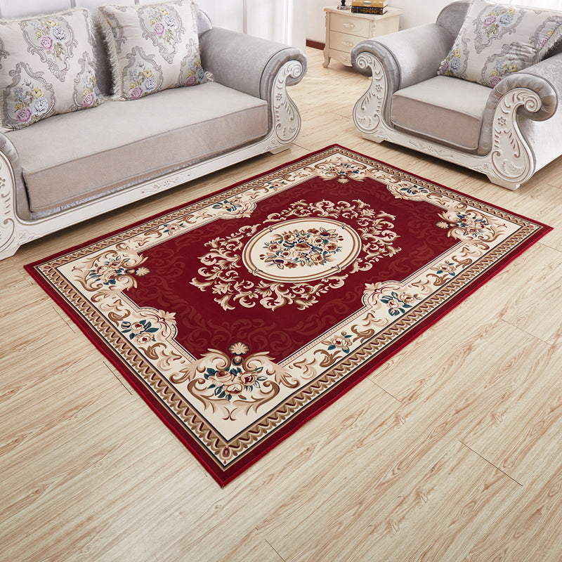 Modern Floral Printed Rug Multi-Color Polyster Indoor Rug Anti-Slip Backing Machine Washable Area Carpet for Living Room Red Clearhalo 'Area Rug' 'Modern' 'Rugs' Rug' 2480827