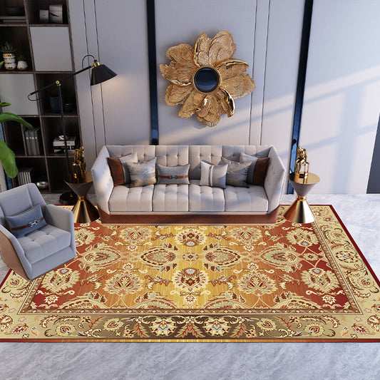 Multicolored Living Room Rug Nordic Flower Pattern Indoor Rug Synthetics Non-Slip Backing Easy Care Area Carpet Yellow Clearhalo 'Area Rug' 'Modern' 'Rugs' Rug' 2480851