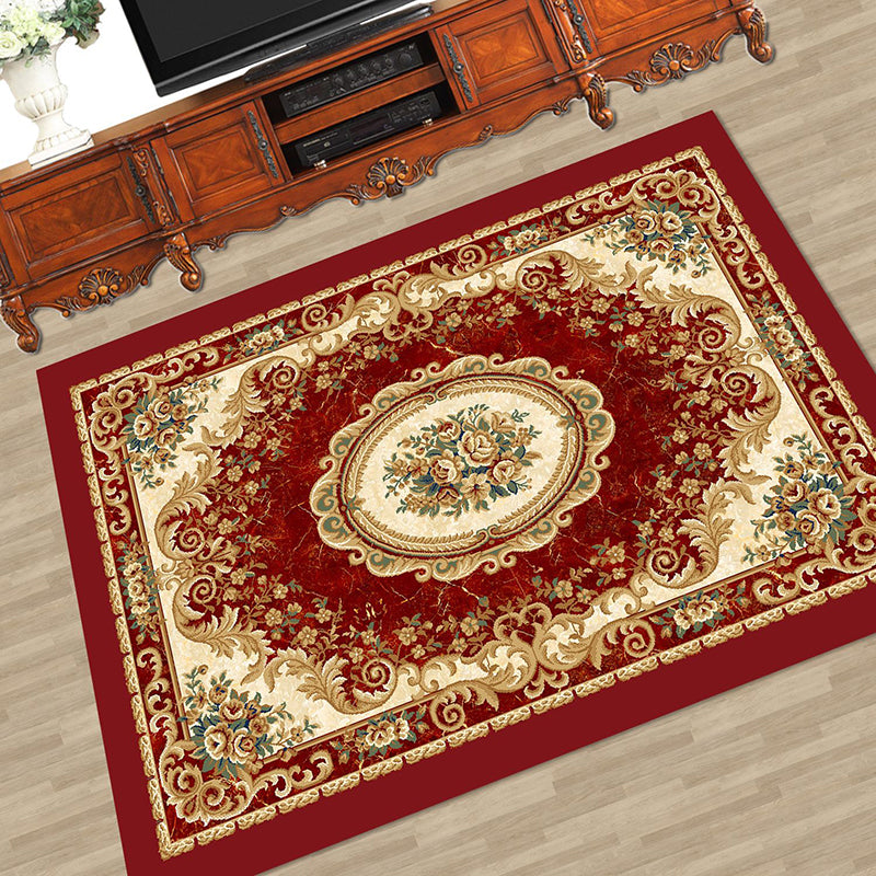 Novelty Floral Printed Rug Multi Color Polyster Area Carpet Anti-Slip Pet Friendly Washable Indoor Rug for Living Room Clearhalo 'Area Rug' 'Modern' 'Rugs' Rug' 2480855