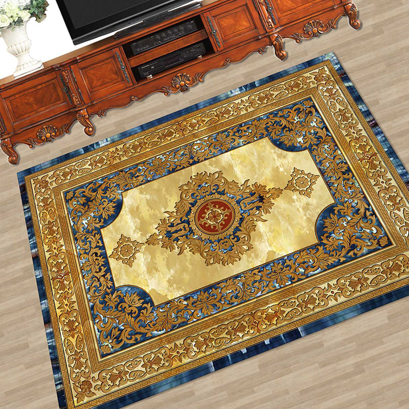 Novelty Floral Printed Rug Multi Color Polyster Area Carpet Anti-Slip Pet Friendly Washable Indoor Rug for Living Room Ginger Clearhalo 'Area Rug' 'Modern' 'Rugs' Rug' 2480856