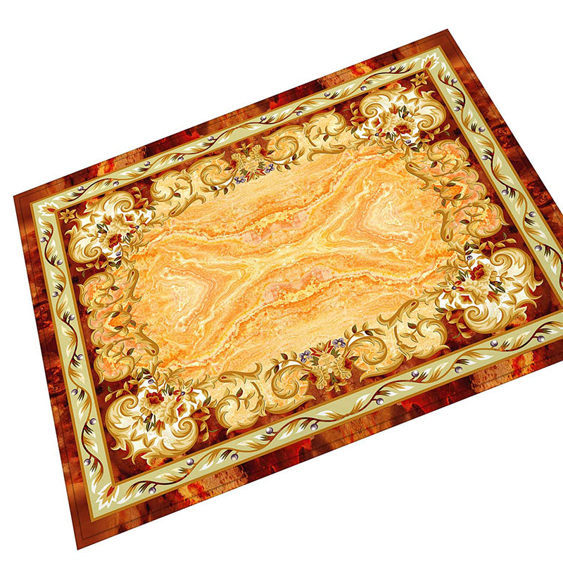 Novelty Floral Printed Rug Multi Color Polyster Area Carpet Anti-Slip Pet Friendly Washable Indoor Rug for Living Room Yellow Clearhalo 'Area Rug' 'Modern' 'Rugs' Rug' 2480859