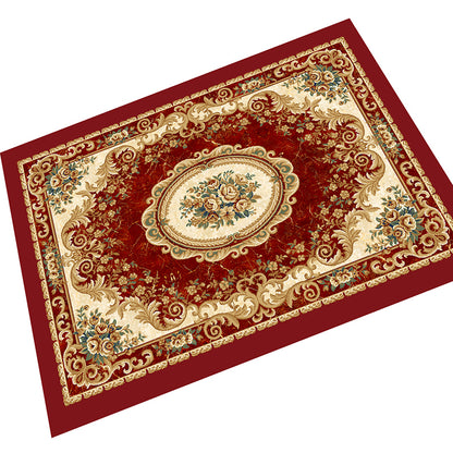 Novelty Floral Printed Rug Multi Color Polyster Area Carpet Anti-Slip Pet Friendly Washable Indoor Rug for Living Room Red Clearhalo 'Area Rug' 'Modern' 'Rugs' Rug' 2480860