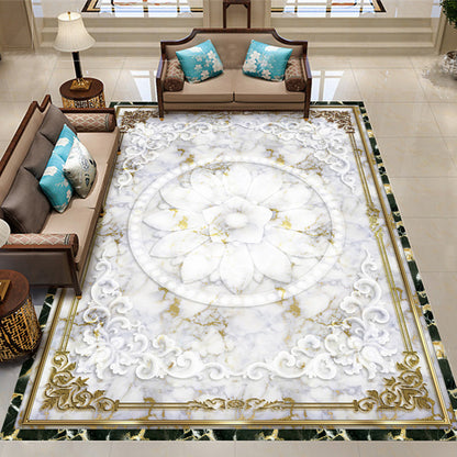 Scandinavian Living Room Rug Multicolored Plaid Printed Area Carpet Polyster Non-Slip Pet Friendly Area Rug Gray-White Clearhalo 'Area Rug' 'Modern' 'Rugs' Rug' 2480876