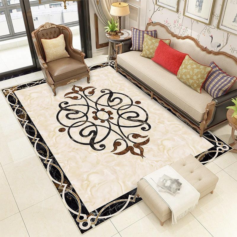 Contemporary Living Room Rug Multicolored Plaid Pattern Indoor Rug Polyster Anti-Slip Backing Stain-Resistant Area Carpet Light Camel Clearhalo 'Area Rug' 'Modern' 'Rugs' Rug' 2480886