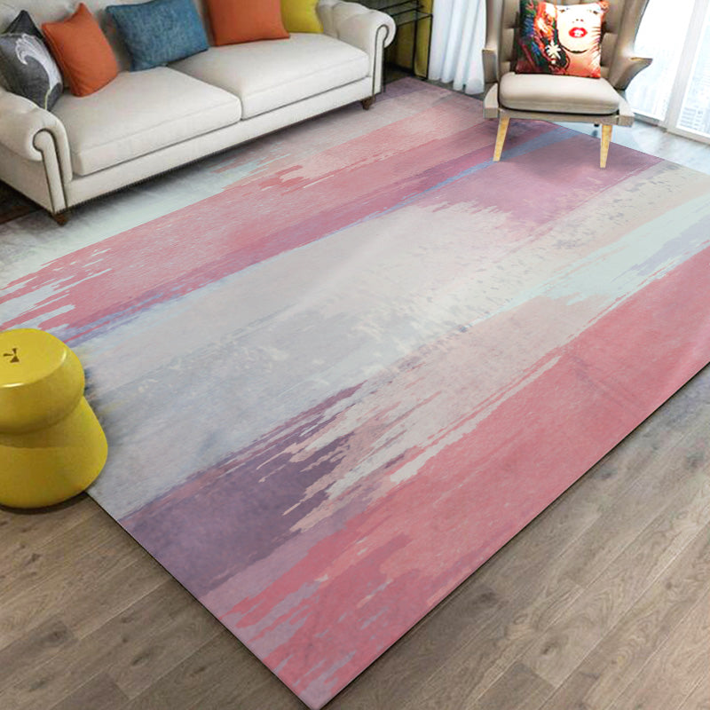 Contemporary Living Room Rug Multicolored Plaid Pattern Indoor Rug Polyster Anti-Slip Backing Stain-Resistant Area Carpet Pink Clearhalo 'Area Rug' 'Modern' 'Rugs' Rug' 2480894