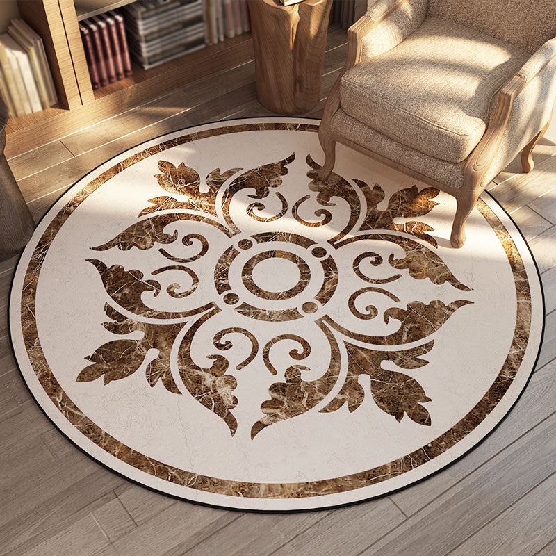 Modern Flower Printed Rug Multicolored Polyster Area Carpet Non-Slip Backing Stain-Resistant Indoor Rug for Living Room Clearhalo 'Area Rug' 'Modern' 'Rugs' Rug' 2480896