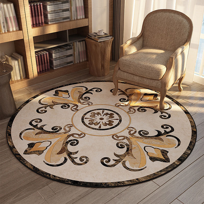 Modern Flower Printed Rug Multicolored Polyster Area Carpet Non-Slip Backing Stain-Resistant Indoor Rug for Living Room Yellow Clearhalo 'Area Rug' 'Modern' 'Rugs' Rug' 2480897