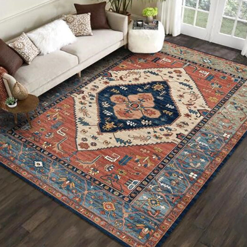 Multicolored Novelty Rug Cotton Blend Plaid Patterned Area Carpet Non-Slip Pet Friendly Indoor Rug for Living Room Clearhalo 'Area Rug' 'Modern' 'Rugs' Rug' 2480922