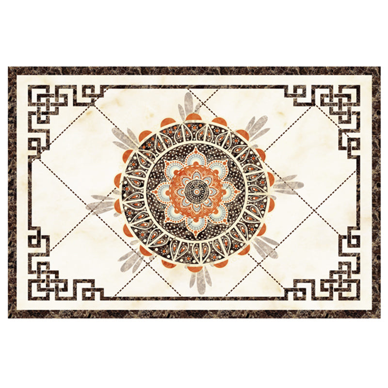 Multicolored Novelty Rug Cotton Blend Plaid Patterned Area Carpet Non-Slip Pet Friendly Indoor Rug for Living Room Beige Clearhalo 'Area Rug' 'Modern' 'Rugs' Rug' 2480928