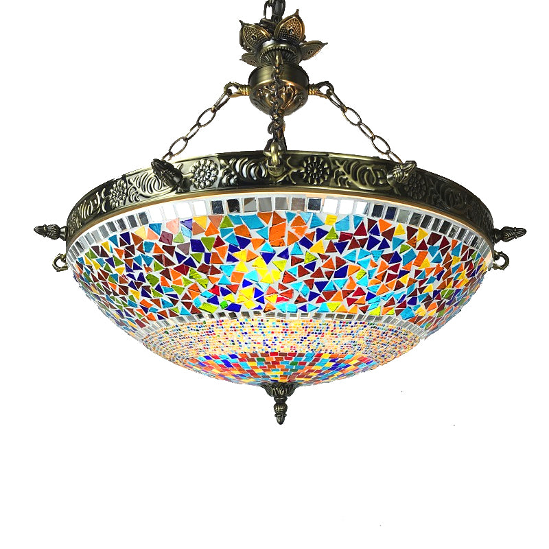 Spherical Amber Cyclone Glass Hanging Chandelier Retro 7 Heads Ceiling Pendant Light Clearhalo 'Ceiling Lights' 'Chandeliers' 'Close To Ceiling Lights' 'Glass shade' 'Glass' Lighting' 248128