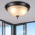 Bowl Shaped Living Room Flushmount Light Traditional Frosted Glass 3 Lights Black Ceiling Lighting, 13"/15"/19" Wide Black Clearhalo 'Ceiling Lights' 'Close To Ceiling Lights' 'Close to ceiling' 'Flush mount' Lighting' 248213