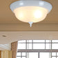 3 Lights Bowl Flush Light Fixture Traditional White Glass Ceiling Mount for Living Room, 13"/15"/19" Wide Clearhalo 'Ceiling Lights' 'Close To Ceiling Lights' 'Close to ceiling' 'Flush mount' Lighting' 248317