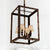 Iron Cage Rectangular Pendant Lighting Antique 4/8 Lights Living Room Chandelier Lamp with Inner Fabric Cone Shade in Rust 4 Rust Clearhalo 'Cast Iron' 'Ceiling Lights' 'Chandeliers' 'Industrial Chandeliers' 'Industrial' 'Metal' 'Middle Century Chandeliers' 'Rustic Chandeliers' 'Tiffany' Lighting' 248414