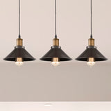 3 Pack Cone Shade Restaurant Pendant Light Vintage Metal 1 Light Black Hanging Ceiling Light Black Clearhalo 'Art Deco Pendants' 'Black' 'Cast Iron' 'Ceiling Lights' 'Ceramic' 'Crystal' 'Industrial Pendants' 'Industrial' 'Metal' 'Middle Century Pendants' 'Pendant Lights' 'Pendants' 'Rustic Pendants' 'Tiffany' Lighting' 248425