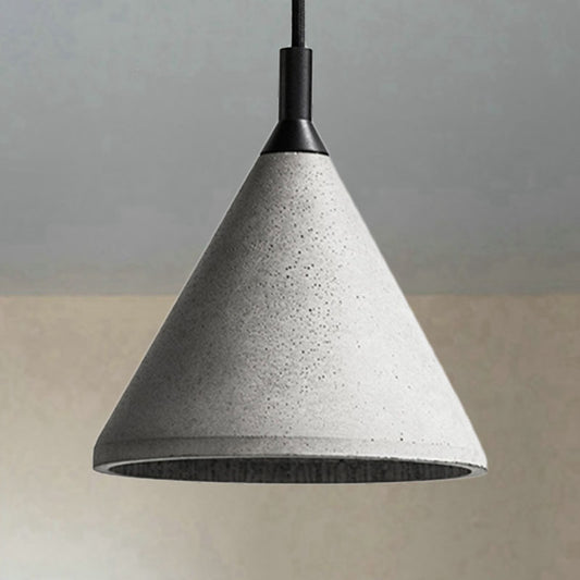 1 Bulb Cone Hanging Lamp Industrial Style Gray Cement Height Adjustable Pendant Lighting for Living Room Grey Clearhalo 'Ceiling Lights' 'Modern Pendants' 'Modern' 'Pendant Lights' 'Pendants' Lighting' 248490