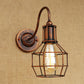 Metallic Black/Bronze Wall Lighting Global Cage 1 Head Vintage Industrial Wall Lamp with Gooseneck Arm Clearhalo 'Art deco wall lights' 'Cast Iron' 'Glass' 'Industrial wall lights' 'Industrial' 'Middle century wall lights' 'Modern' 'Rustic wall lights' 'Tiffany' 'Traditional wall lights' 'Wall Lamps & Sconces' 'Wall Lights' Lighting' 248551