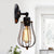 2 Packs Caged Metal Wall Lamp Industrial Style 1 Light Bedroom Wall Mount Lamp with Bulb Shaped Black Clearhalo 'Art deco wall lights' 'Cast Iron' 'Glass' 'Industrial wall lights' 'Industrial' 'Middle century wall lights' 'Modern' 'Rustic wall lights' 'Tiffany' 'Traditional wall lights' 'Wall Lamps & Sconces' 'Wall Lights' Lighting' 248703