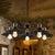 Black Finish Scalloped Chandelier Light Industrial Metal 5 Heads Indoor Pendant Lighting with Gooseneck Arm Black Clearhalo 'Cast Iron' 'Ceiling Lights' 'Chandeliers' 'Industrial Chandeliers' 'Industrial' 'Metal' 'Middle Century Chandeliers' 'Rustic Chandeliers' 'Tiffany' Lighting' 248868