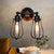 Industrial Style Caged Wall Sconce Lighting with Bulb Shade 2 Lights Metal Mini Wall Light in Copper/Aged Silver Black Clearhalo 'Art deco wall lights' 'Cast Iron' 'Glass' 'Industrial wall lights' 'Industrial' 'Middle century wall lights' 'Modern' 'Rustic wall lights' 'Tiffany' 'Traditional wall lights' 'Wall Lamps & Sconces' 'Wall Lights' Lighting' 248922