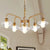 Elliptical Frosted Glass Light Chandelier Modern 6-Light Dining Room Pendant Lighting Brass Clearhalo 'Ceiling Lights' 'Chandeliers' 'Glass shade' 'Glass' 'Industrial Chandeliers' 'Industrial' 'Middle Century Chandeliers' 'Pendant Lights' 'Tiffany' Lighting' 249131
