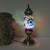 1 Bulb Cylinder Task Lighting Tradition Red/Blue Glass Night Table Lamp with Brass Metal Base Blue Clearhalo 'Lamps' 'Table Lamps' Lighting' 249156