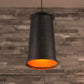 1 Bulb Pendant Light with Tapered Shade Metallic Vintage Style Dining Room Suspension Light in Black/White/Bronze Black C Clearhalo 'Ceiling Lights' 'Modern Pendants' 'Modern' 'Pendant Lights' 'Pendants' Lighting' 249229