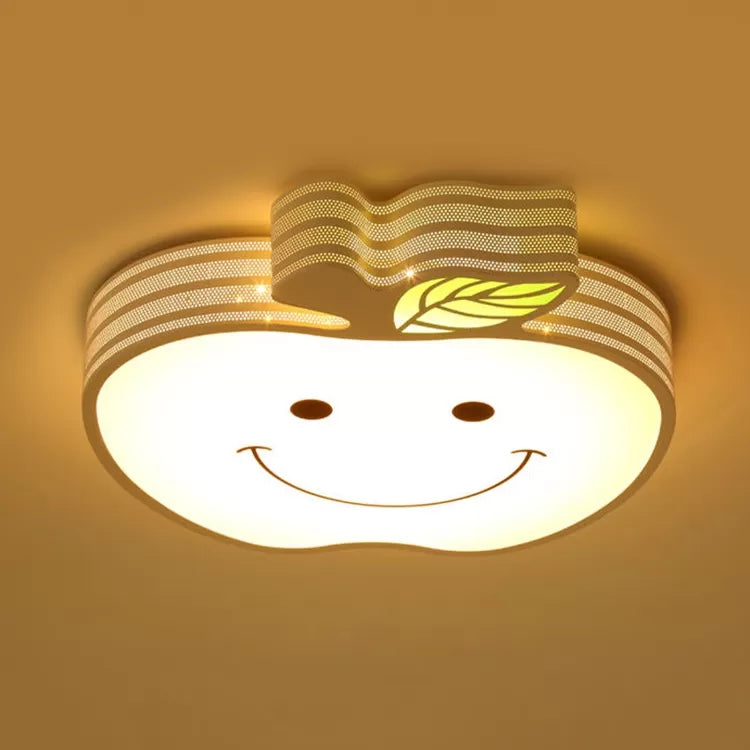 Living Room Apple Flush Mount Light Acrylic Metal Nordic Style Ceiling Fixture Clearhalo 'Ceiling Lights' 'Close To Ceiling Lights' 'Close to ceiling' 'Flush mount' Lighting' 24924