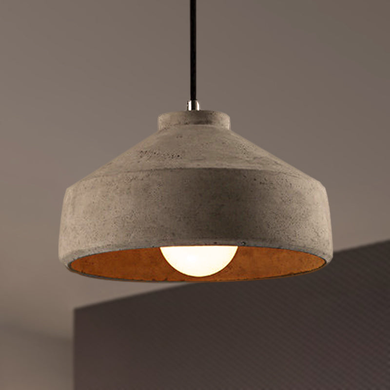 6.5"/8.5"/10.5" Dia Barn/Cylinder/Dome Cement Pendant Lighting Industrial 1 Light Dining Table Ceiling Light Fixture with Adjustable Cord in Grey Grey 10.5" Clearhalo 'Ceiling Lights' 'Modern Pendants' 'Modern' 'Pendant Lights' 'Pendants' Lighting' 249344
