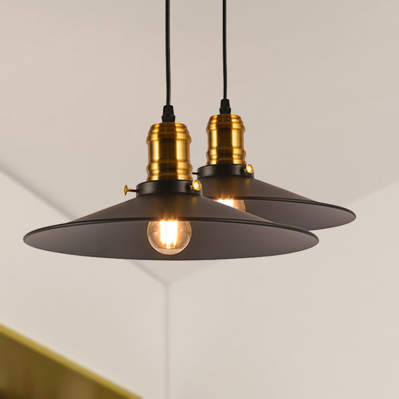 1/2/3-Pack Cone Metallic Hanging Light Industrial Style 8.5"/10" Wide 1 Bulb Dining Table Pendant Lamp in Black Finish Clearhalo 'Art Deco Pendants' 'Black' 'Cast Iron' 'Ceiling Lights' 'Ceramic' 'Crystal' 'Industrial Pendants' 'Industrial' 'Metal' 'Middle Century Pendants' 'Pendant Lights' 'Pendants' 'Rustic Pendants' 'Tiffany' Lighting' 249422