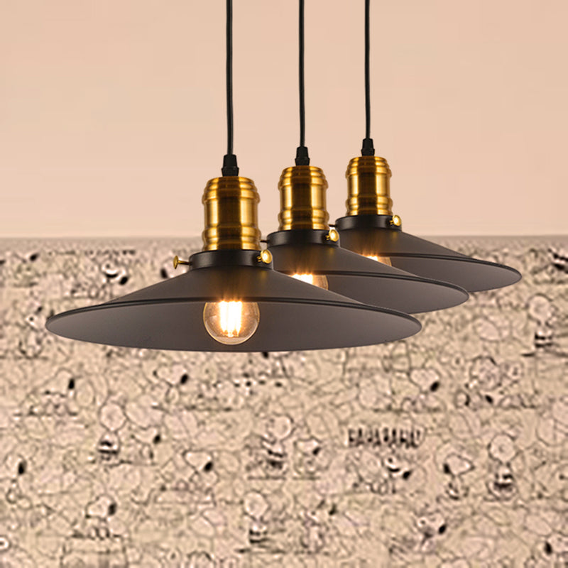 1/2/3-Pack Cone Metallic Hanging Light Industrial Style 8.5"/10" Wide 1 Bulb Dining Table Pendant Lamp in Black Finish Clearhalo 'Art Deco Pendants' 'Black' 'Cast Iron' 'Ceiling Lights' 'Ceramic' 'Crystal' 'Industrial Pendants' 'Industrial' 'Metal' 'Middle Century Pendants' 'Pendant Lights' 'Pendants' 'Rustic Pendants' 'Tiffany' Lighting' 249424