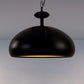 11"/16.5" W Bowl Metal Ceiling Fixture Nordic Style 1 Bulb Kitchen Pendant Light with Adjustable Chain in Black/White Black 16.5" Clearhalo 'Ceiling Lights' 'Modern Pendants' 'Modern' 'Pendant Lights' 'Pendants' Lighting' 249447