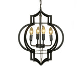4/6 Bulbs Chandelier Light Vintage Style Lantern Cage Shade Wrought Iron Medium Hanging Lamp in Black Clearhalo 'Cast Iron' 'Ceiling Lights' 'Chandeliers' 'Industrial Chandeliers' 'Industrial' 'Metal' 'Middle Century Chandeliers' 'Rustic Chandeliers' 'Tiffany' Lighting' 249455
