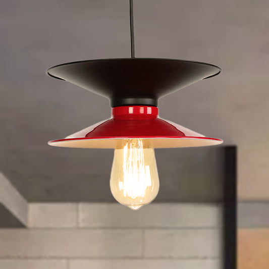 Double Cone Metal Ceiling Fixture Retro Stylish 1 Light Dining Room Pendant Ceiling Light in Black and White Black-Red Clearhalo 'Art Deco Pendants' 'Black' 'Cast Iron' 'Ceiling Lights' 'Ceramic' 'Crystal' 'Industrial Pendants' 'Industrial' 'Metal' 'Middle Century Pendants' 'Pendant Lights' 'Pendants' 'Rustic Pendants' 'Tiffany' Lighting' 249485