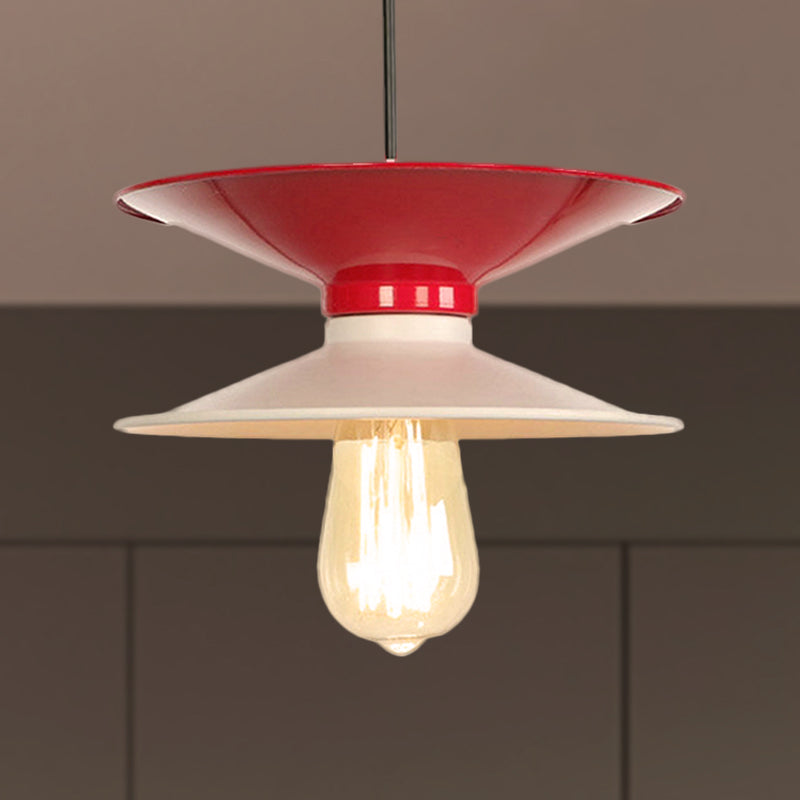 Double Cone Metal Ceiling Fixture Retro Stylish 1 Light Dining Room Pendant Ceiling Light in Black and White Clearhalo 'Art Deco Pendants' 'Black' 'Cast Iron' 'Ceiling Lights' 'Ceramic' 'Crystal' 'Industrial Pendants' 'Industrial' 'Metal' 'Middle Century Pendants' 'Pendant Lights' 'Pendants' 'Rustic Pendants' 'Tiffany' Lighting' 249488