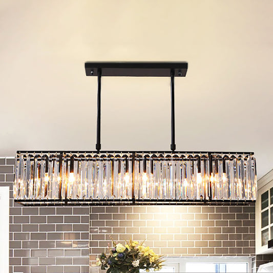 Nordic Rectangle Pendant Chandelier Crystal 3 Heads Hanging Ceiling Light in Bronze Clearhalo 'Ceiling Lights' 'Island Lights' Lighting' 249551