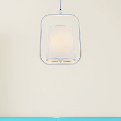 Black/White 1 Light Pendant Lighting Classic Fabric Sky Lantern Hanging Lamp for Bedroom White Clearhalo 'Ceiling Lights' 'Pendant Lights' 'Pendants' Lighting' 249667_813a875c-cd5d-4a58-a66b-5e78d1c80fc6