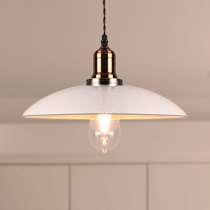 Loft Stylish Cone/Saucer/Dome Shade Ceiling Pendant 1 Light Metal Hanging Pendant in White for Restaurant White Dome Clearhalo 'Ceiling Lights' 'Modern Pendants' 'Modern' 'Pendant Lights' 'Pendants' Lighting' 249762