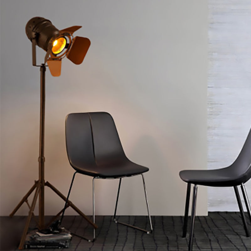 Antique Stylish Tripod Standing Floor Lamp 1/2-Light Metallic Rotatable Floor Light in Dark Rust for Living Room Clearhalo 'Floor Lamps' 'Lamps' Lighting' 249780